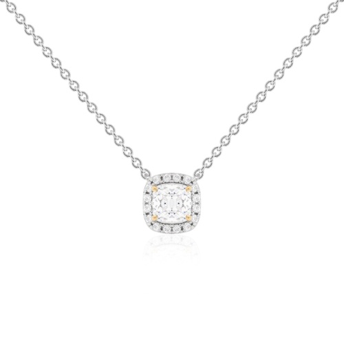 Cushion Necklace Yellow gold-plated prongs