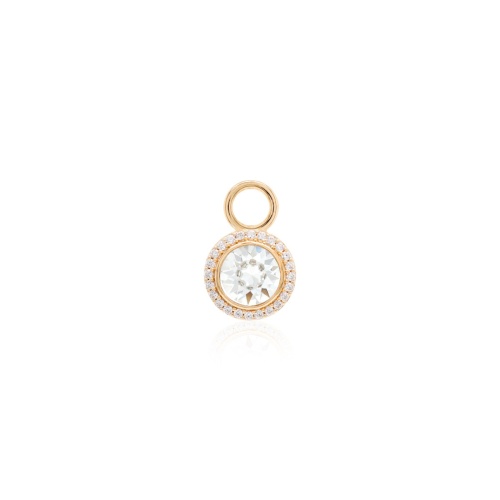 Round Earring Charm Yellow gold-plated