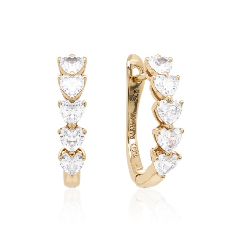 Sparkling Love Earrings Yellow gold-plated
