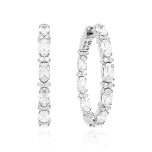 Oval Assembley Infinity Hoops Rhodium plated