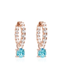 Mini Luxury Earring set Rose gold-plated Light Turquoise