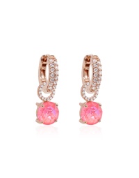 Round Stone Earring set Rose gold-plated