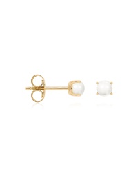 Classic Freshwater Pearl studs 4mm Yellow gold plated