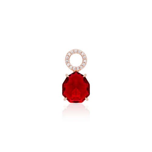 Sparkling Drop Single Charm Rose gold-plated Scarlet Ignite