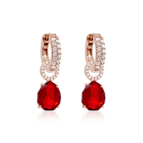 Classical Sparkling Drop Earring Set Rose gold-plated Scarlet Ignite