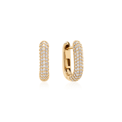 Sparkling Link Base earrings Yellow Gold-plated