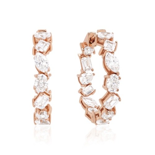 Ice Queens Hoops Rose Gold-plated