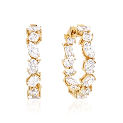 Ice Queens Hoops Yellow Gold-plated
