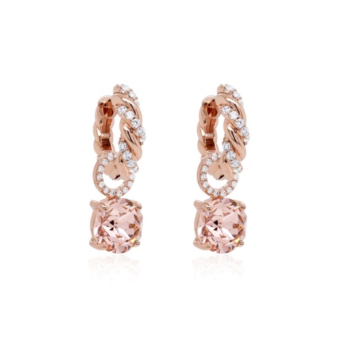KNOTY CHARM EARRINGS VINTAGE ROSE GOLD-PLATED