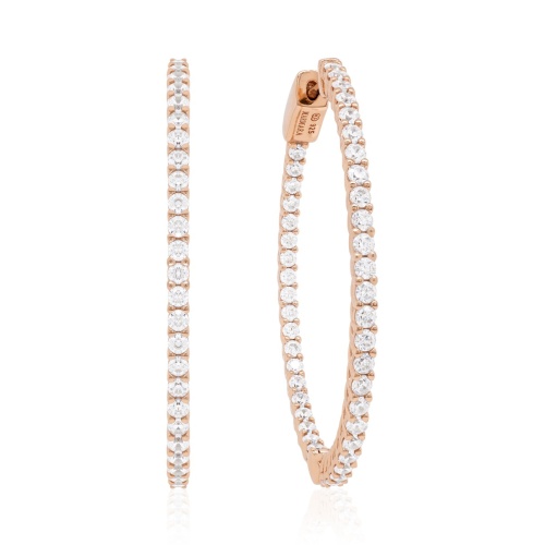Tennis Hoops Rose Gold-plated