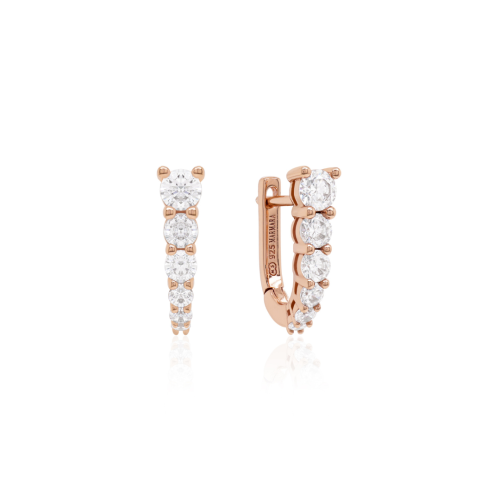 Sparkling Lock Earrings Rose gold-plated
