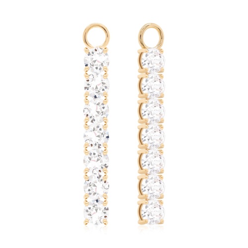 Tennis Charms Yellow Gold-plated Crystal