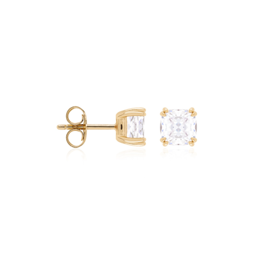 Crown Stud Earrings 6mm Yellow gold-plated