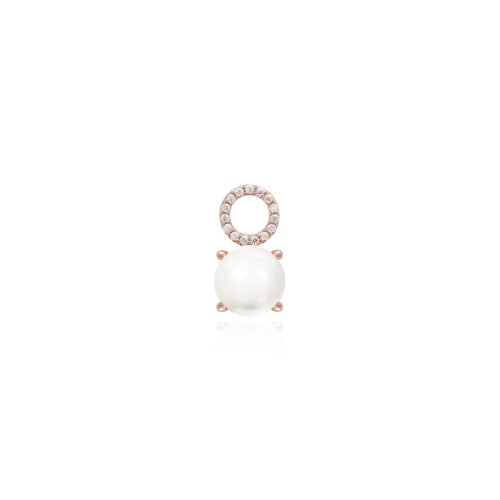 Sparkling Freshwater Pearl charm Rose-gold plated8mm