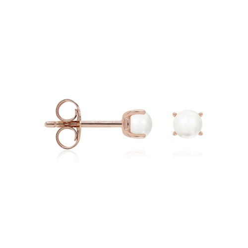 Classic Freshwater Pearl studs 4mm Rose-gold plated