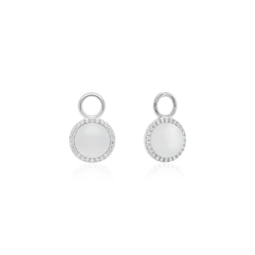 MOP Round Charms Rhodium-plated