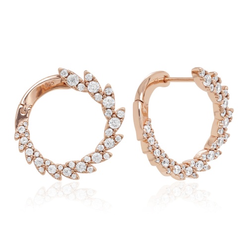 Crystal Front-to-back Hoop Earrings Rose gold-plated