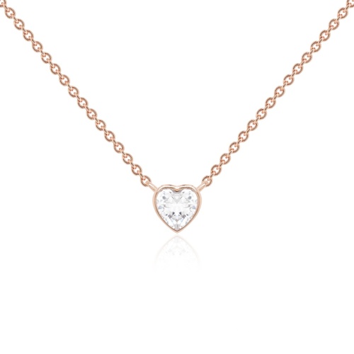 Zirconia Petite Heart necklace Rose gold-plated