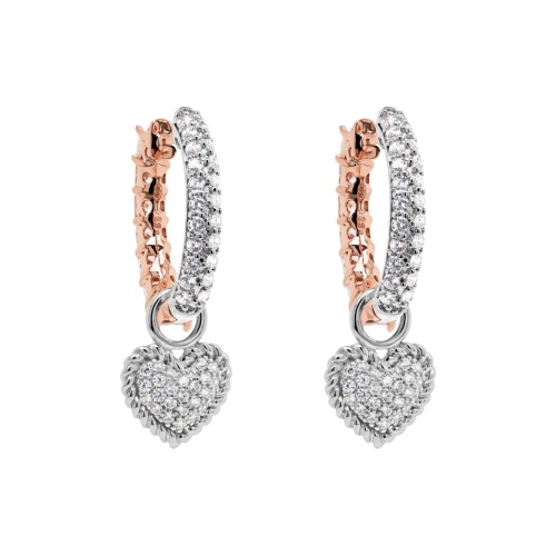 Pave Heart Charm Earring