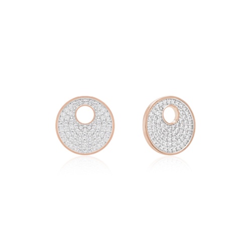 Pavé Disc Charms Rhodium/Rose gold plated