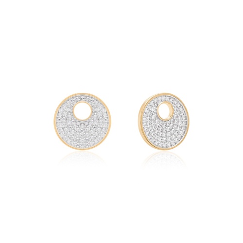 Pavé Disc Charms Rhodium/Yellow gold plated