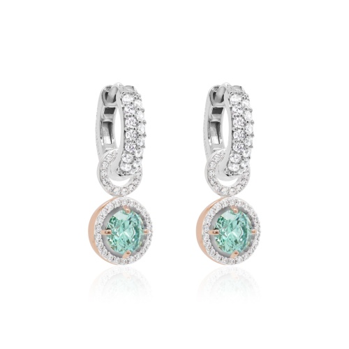 Pure Brilliance Earring Set Rose Gold-plated Prongs Fancy Lt Green
