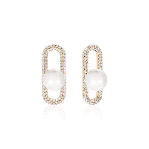 Fabulous Sparkling Pearl Link charms Yellow-gold plated