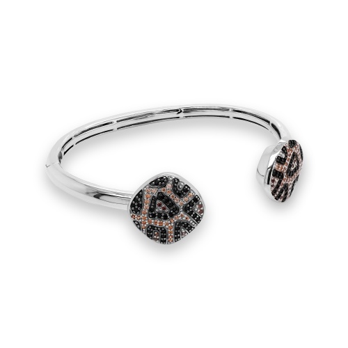 Silver bangle Leopard