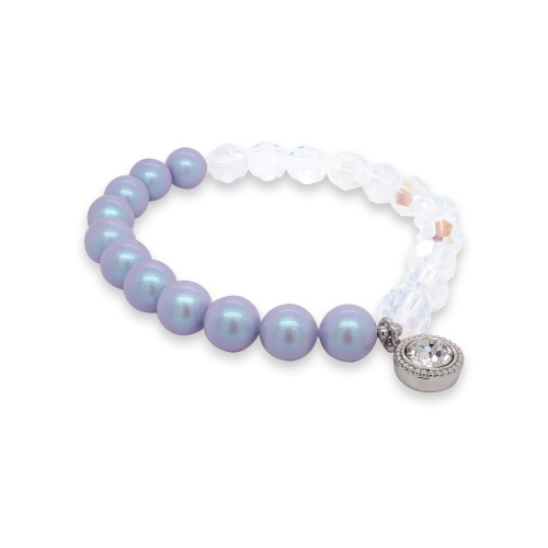 Bransoletka kryształ-perła niebieska