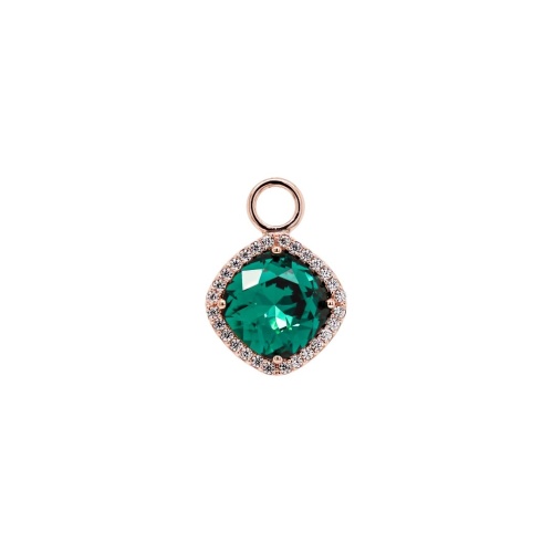 Fancy Stone Charm Gold-plated Emerald