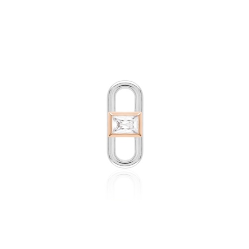 Fabulous Zirconia Link Necklace charm Rose-gold plated