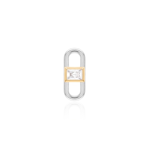 Fabulous Zirconia Link Necklace charm Yellow-gold plated