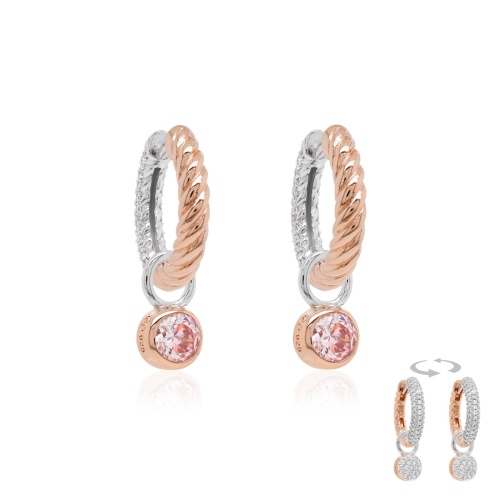Tiny&Knotty Two-sided Earring set Fancy Morganite Rose gold-plated