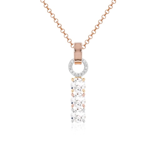 Tennis Trio MIX & Rose gold-plated necklace set 