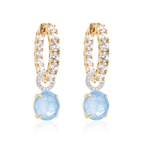 Sparkling Milky Charm & Luxury  Earring set Yellow Gold-plated Sky Ignite