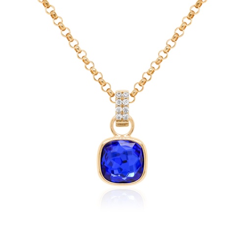 Fantasy Charm Necklace Set Yellow gold-plated Majestic Blue