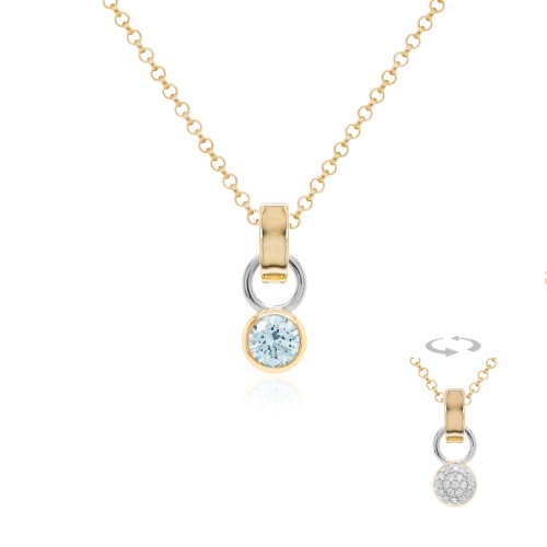 Tiny Charm Necklace Set Yellow gold-plated Frosty Mint